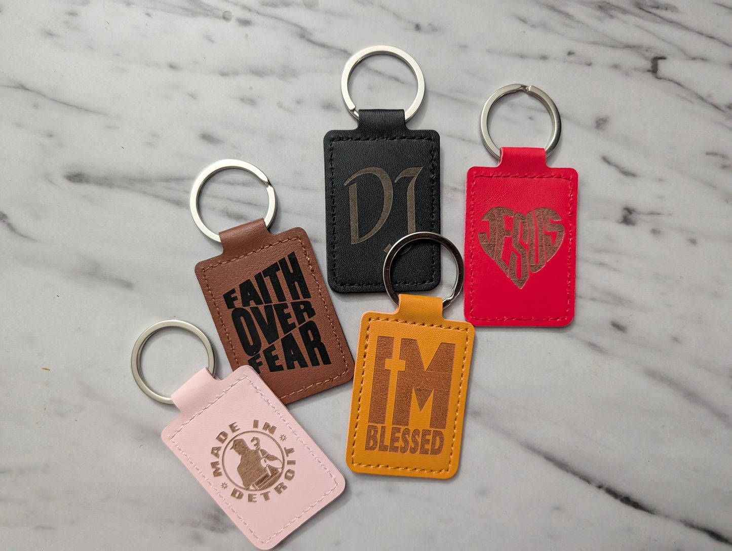 Leather Keychains Square