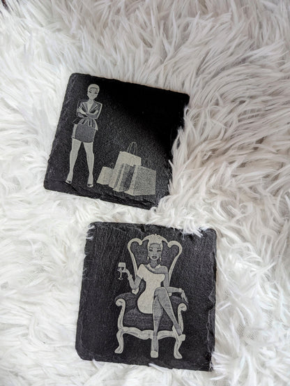 Custom Slate Coaster Set-O